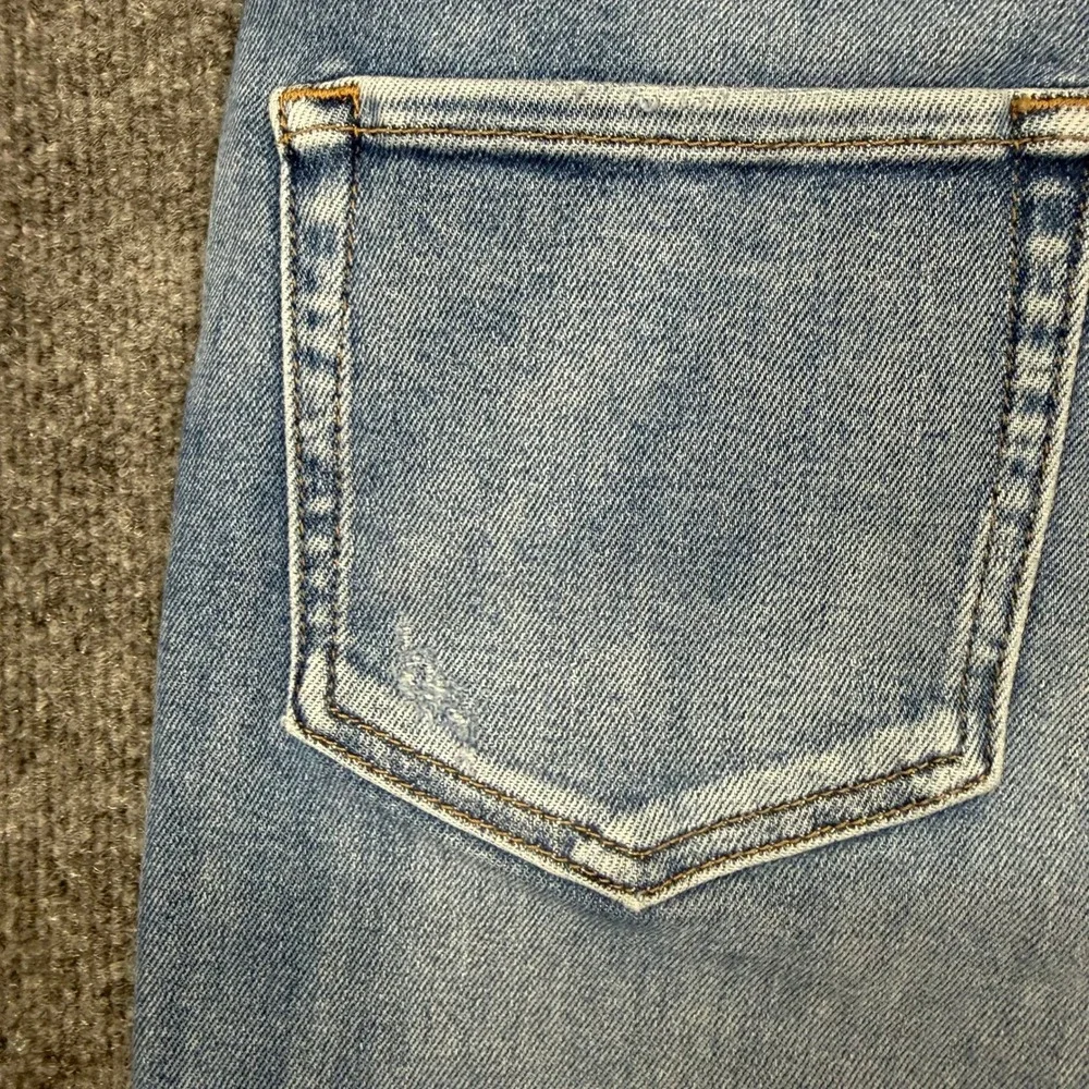Current/Elliott Skinny Jeans Womens 31 Light Blue High Rise Distressed Knee